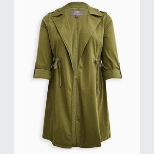 Torrid Military Trenchcoat - Twill Olive Size 2